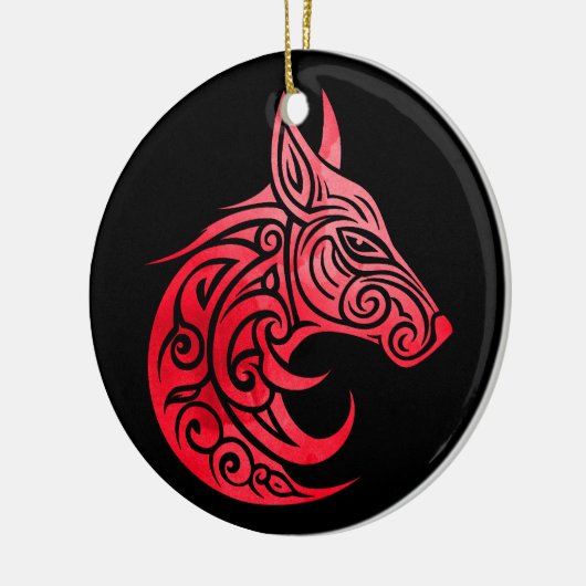Celtic Nordic Fox Keramik Ornament (Links)