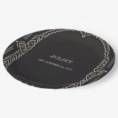 Celtic Nordic Fun Mittelalterliches Scroll Brautpa Pappteller (Schrägansicht)