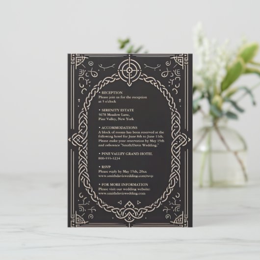 Celtic Nordic Medieval Scroll Begleitkarte (Stehend Vorderseite)