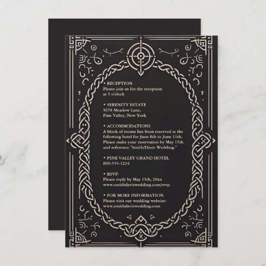 Celtic Nordic Medieval Scroll Begleitkarte (Vorne/Hinten)