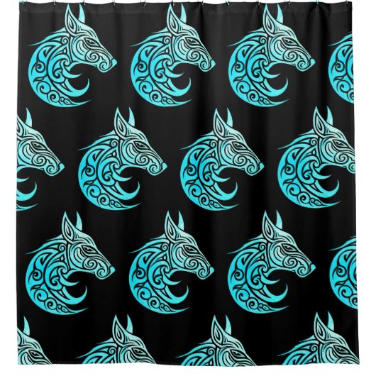 Celtic Nordic Winter Fox Duschvorhang (Vorderseite)