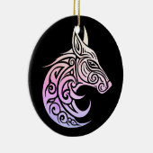 Celtic Nordic Winter Fox Keramik Ornament (Rechts)