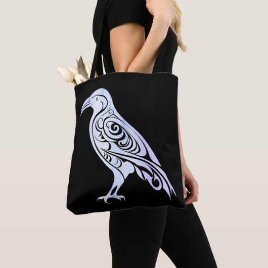 Celtic Nordic Winter Raven Crow Tasche (Von Nahem)
