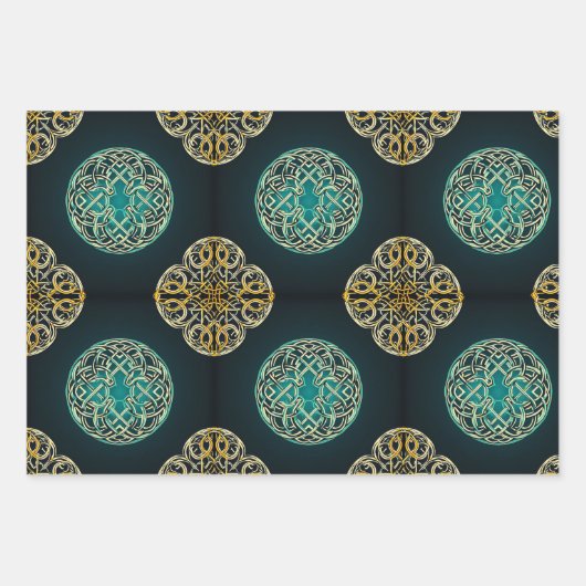 Celtic Pattern Geschenkwrap Geschenkpapier Set (Vorderseite 3)