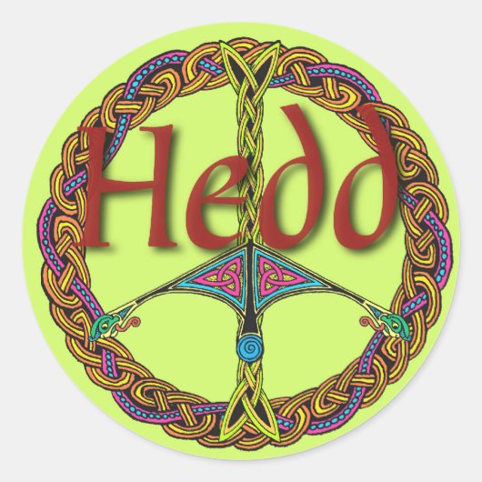 Celtic Peace Sign Sticker in Walisisch (Vorderseite)