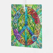 Celtic Peace Symbol Suncatcher Glass Ornament Aus Glas (Vorderseite links)