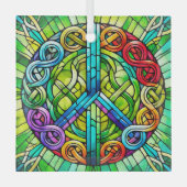 Celtic Peace Symbol Suncatcher Glass Ornament Aus Glas (Vorderseite)
