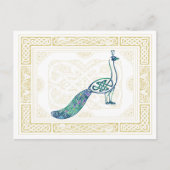 Celtic Peacock Postkarte (Vorderseite)