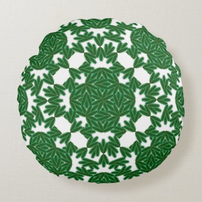 Celtic Pines Round Pillow Rundes Kissen (Vorderseite)