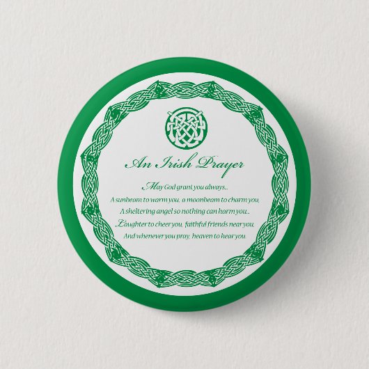 Celtic Prayer St. Patrick's Day Button (Vorderseite)
