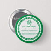 Celtic Prayer St. Patrick's Day Button (Vorne & Hinten)