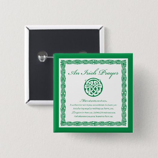 Celtic Prayer St. Patrick's Day Button (Vorne & Hinten)