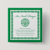 Celtic Prayer St. Patrick's Day Button (Vorderseite)