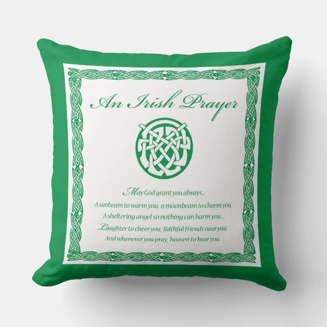 Celtic Prayer St. Patrick's Day Kissen (Vorderseite)