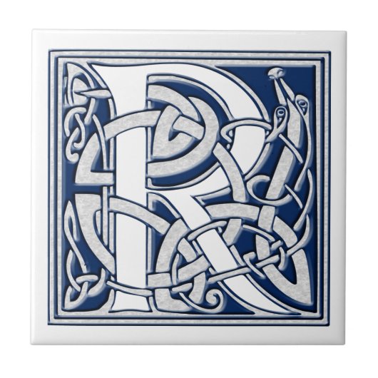 Celtic R Monogram Fliese (Vorderseite)