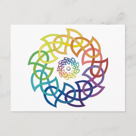 Celtic Rainbow Knüpfarbeit Postkarte (Vorderseite)