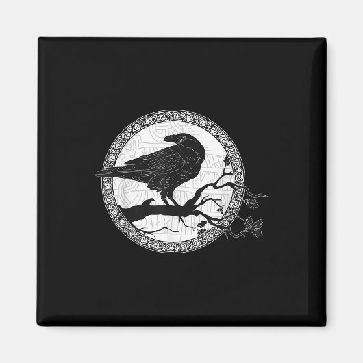 Celtic Raven Viking Wisdom Kunst Magnet (Vorne)