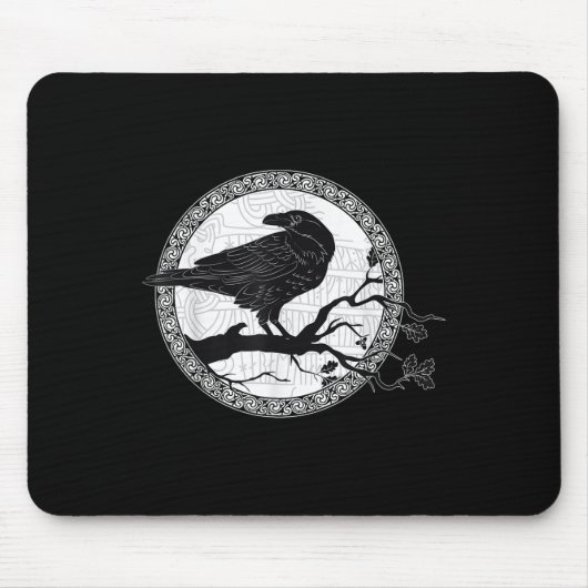 Celtic Raven Viking Wisdom Kunst Mousepad (Vorne)