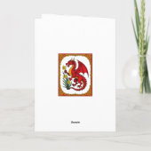 Celtic Red Dragon Holding a Daffodil Karte (Rückseite)