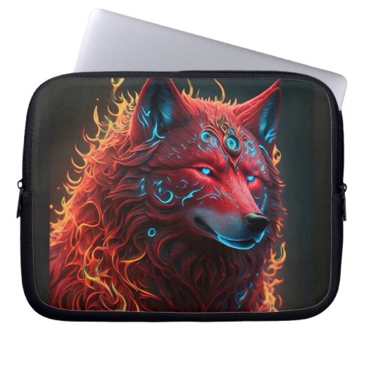Celtic Red Wolf Laptopschutzhülle (Vorderseite)