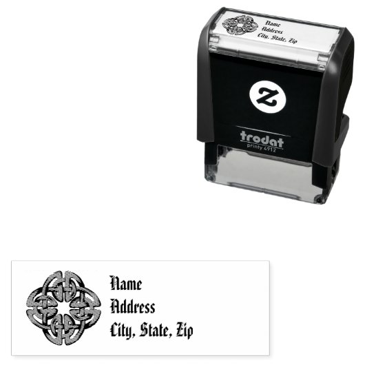 Celtic Rücksendeadresse Briefmarke Einfach Rustika Permastempel (Beispiel)