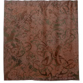 Celtic Rust Green Muster Duschvorhang (Vorderseite)