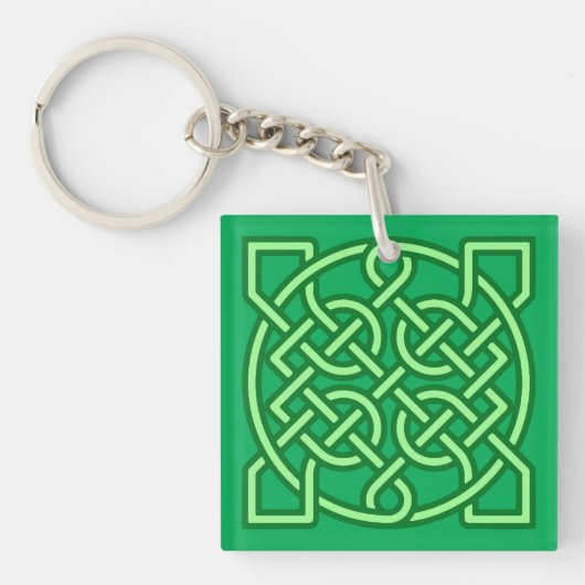Celtic Sailor's Knot, Emerald und Lime Green Schlüsselanhänger (Vorderseite)