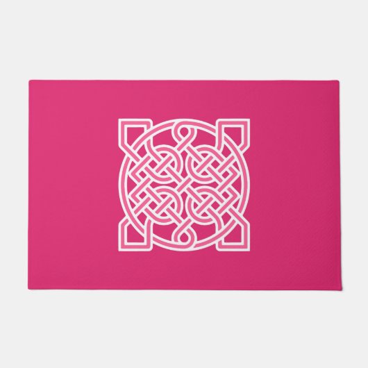 Celtic Sailor's Knot, Fuchsia Pink und White Fußmatte (Vorderseite)