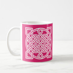 Celtic Sailor's Knot, Fuchsia Pink und White Kaffeetasse
