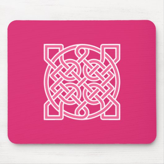 Celtic Sailor's Knot, Fuchsia Pink und White Mousepad (Vorne)