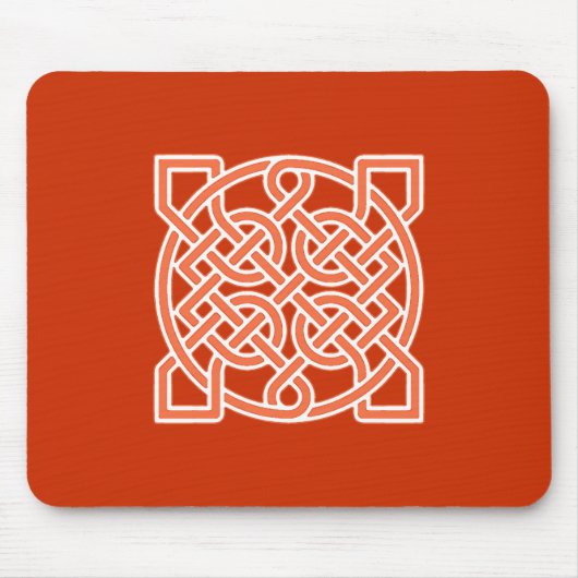 Celtic Sailor's Knot, Mandarin Orange und White Mousepad (Vorne)
