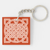 Celtic Sailor's Knot, Mandarin Orange und White Schlüsselanhänger (Rückseite)