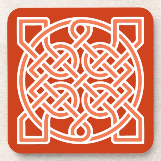 Celtic Sailor's Knot, Mandarin Orange und White Untersetzer (Vorderseite)
