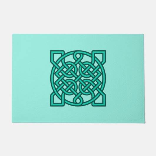 Celtic Sailor's Knot, Türkis, Aqua und Aquamarin Fußmatte (Vorderseite)