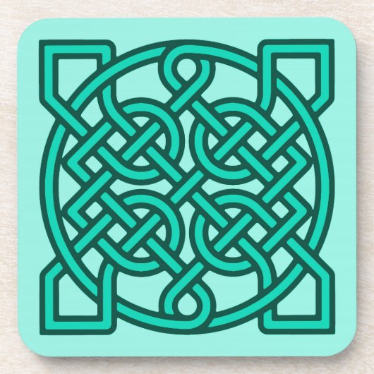 Celtic Sailor's Knot, Türkis, Aqua und Aquamarin Getränkeuntersetzer (Vorderseite)