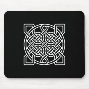 Celtic Sailor's Knot, weiß auf schwarzem Hintergru Mousepad
