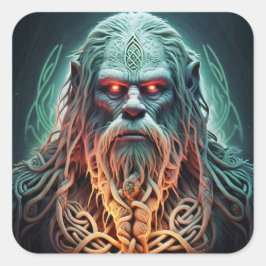 Celtic Sasquatch Quadratischer Aufkleber