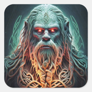 Celtic Sasquatch Quadratischer Aufkleber