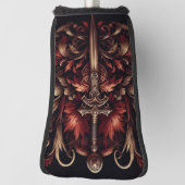 Celtic Scottish Red und Bronze Sword Golf Headcover (Rotieren 90)