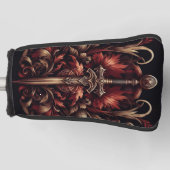 Celtic Scottish Red und Bronze Sword Golf Headcover (Vorderseite)