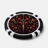 Celtic Scottish Red und Bronze Sword Pokerchips (Einzeln)