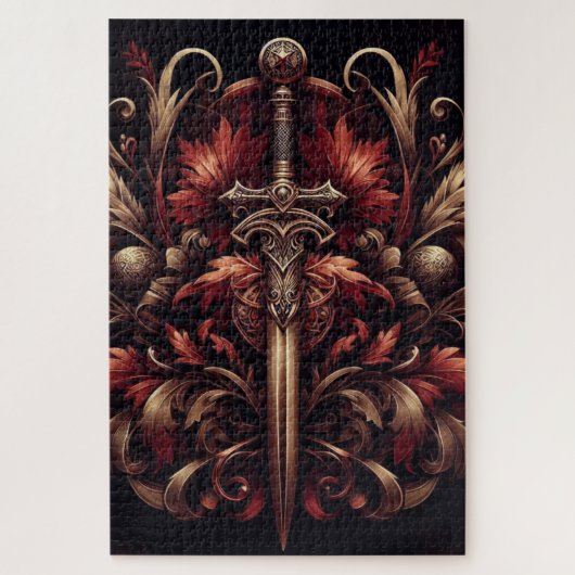 Celtic Scottish Red und Bronze Sword Puzzle (Vertikal)