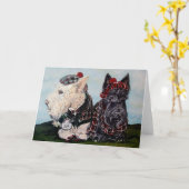 Celtic Scottish Terriers Karte (Gelbe Blume)