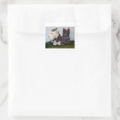 Celtic Scottish Terriers Quadratischer Aufkleber (Tasche)
