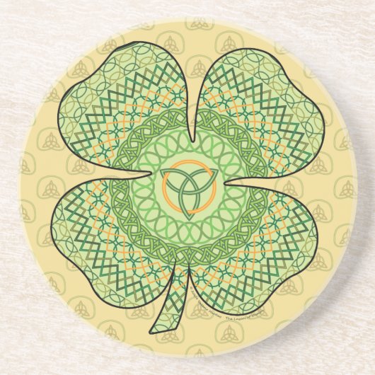 Celtic Shamrock Coaster Sandstein Untersetzer (Vorne)