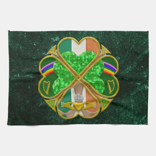 Celtic Shamrock Heritage Symbol Irish Inspired Geschirrtuch (Horizontal)