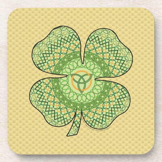 Celtic Shamrock Square Untersetzer (Vorderseite)