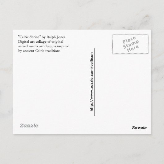 "Celtic Shrine" Postkarte (Rückseite)