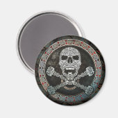 Celtic Skull & Crossbones Magnet (Vorderseite/Rückseite)