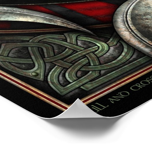 Celtic Skull & Crossbones Mandala Poster (18x24") (Ecke)